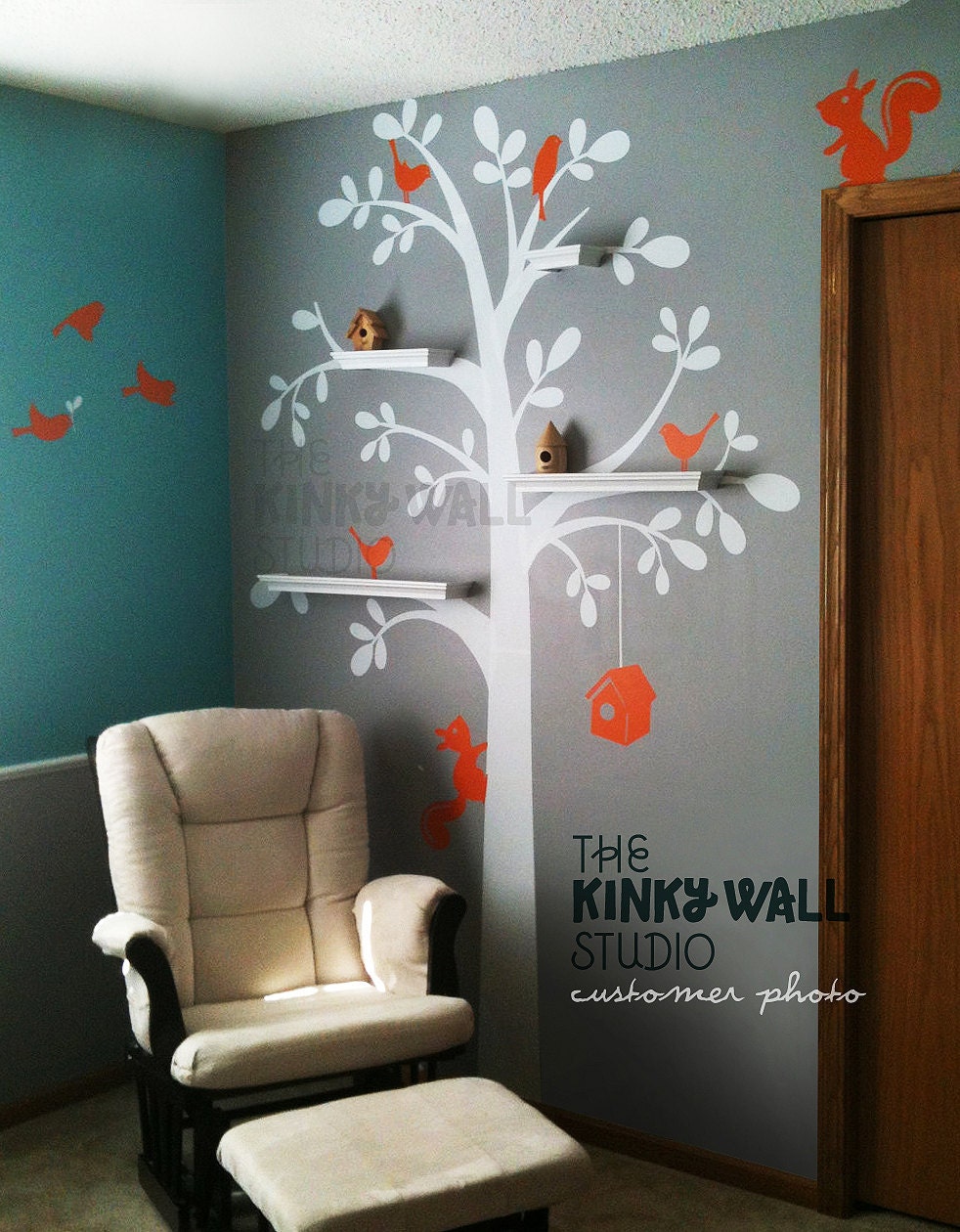Vinyl Wall Decal Wall Sticker - Shelf Tree Decal decal nursery decal - KK125