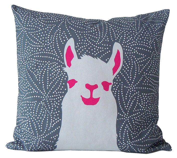 pillow case Llama Stone-grey