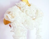 Fashion gifts-Ruffled  Snow White Lace Scarf,spring clothing