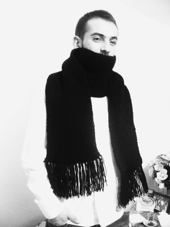 Scarf Man fashion-Chunky Scarf for Mens,2012 trends-winter FASHION scarf-black scarf-Winter Accessories