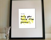 Typography Art Print, Inspirational Typography Wall Art 'Note To Self', Typography Print