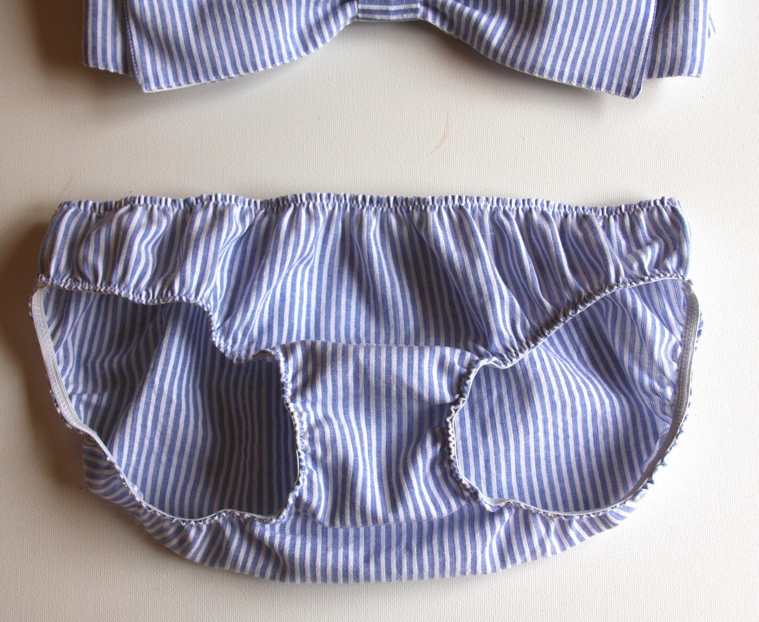 seer sucker bow bandeau set -made to order