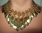Bellydance, chainmaille, necklace, bellydance jewelry, scalemail, choker, tribal, larp, elven, medieval, dragon, costume