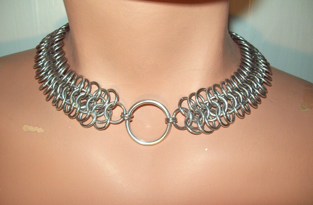 Slave collar chainmaille choker necklace by Eternalelfcreations