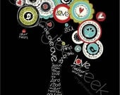 Scripture Art, Love the Lord Bible verse, Christian art print (size-8X10)