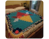 Crochet AFGHAN unicursal hexagram blanket