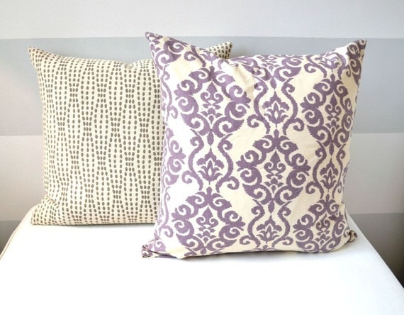 Damask Pillow - Purple, Blue or Green