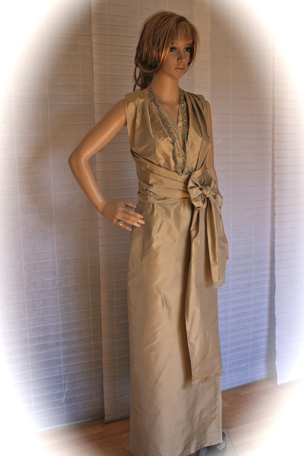 Convertible Taffeta dress, Bridesmaid long Convertible dress