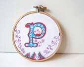 letter P embroidery hoop