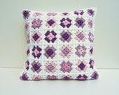 crochet granny squares cushion cover