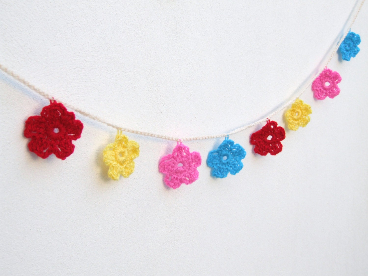 Crochet flower garland bunting