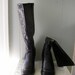 vintage Chocolate Brown Ladies Faux leather Tall Fashion Boots / size 8 1/2 M