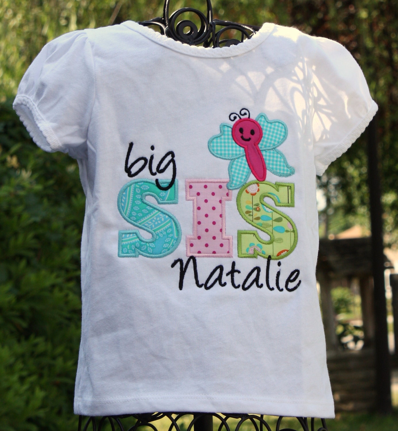 Big Sis, Lil Sis, or even twin Sis personalized appliqued shirt