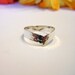 Hammered Wide V Band Ring 925 Sterling Silver