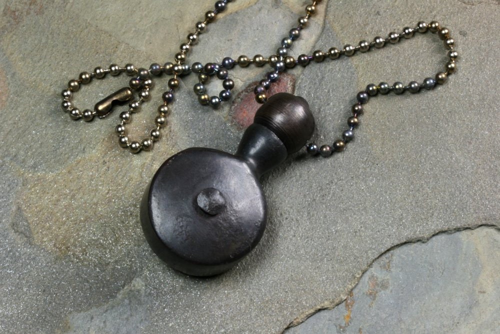 Steel & bronze memorial keepsake pendant--i11086