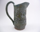Ceramic Pitcher or Vase in Tourmaline // Handmade Pottery