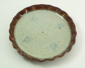 Stoneware Plate with Fluted Rim