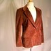 Vintage Blazer Jacket - 1970s Soft Velvet Bird and Flowers Tapestry Print - Burgandy Red - For Size Large Boho Babes