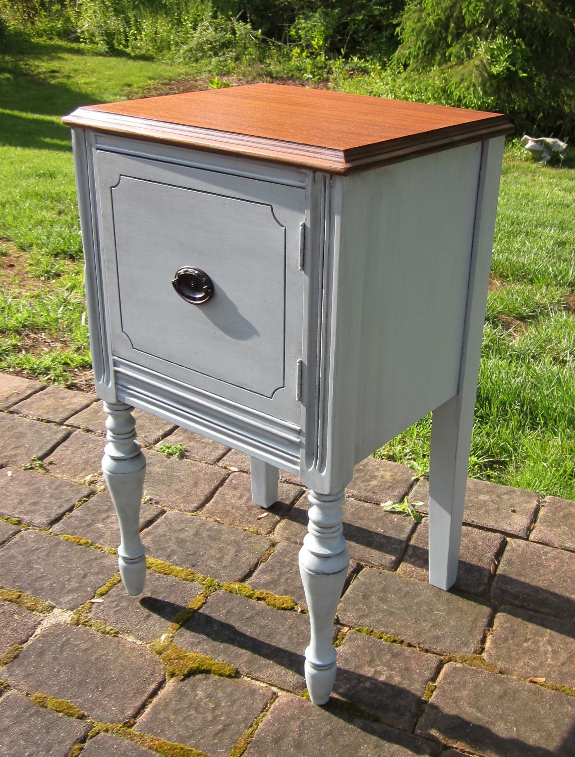 Blue Gray Vintage Nightstand