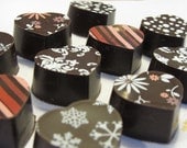Dark Chocolate Caramel Hearts Collection - Box of 5 Made by Chouquette
