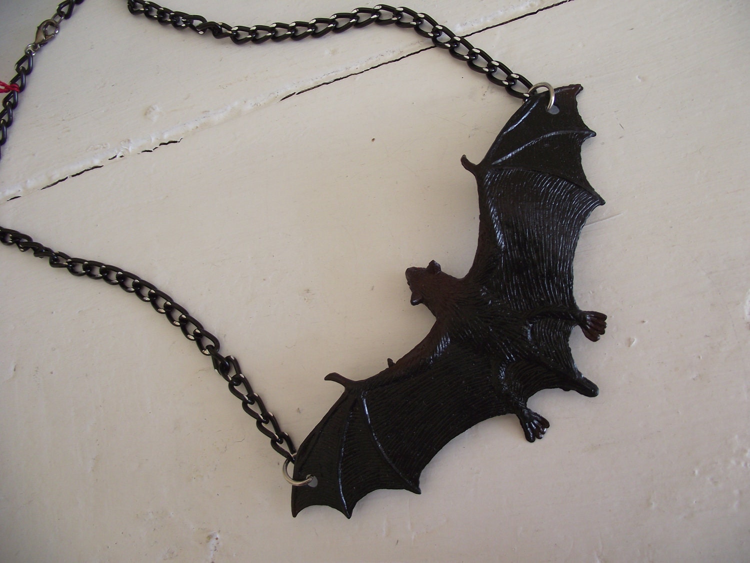 Halloween/goth - Black bat necklace