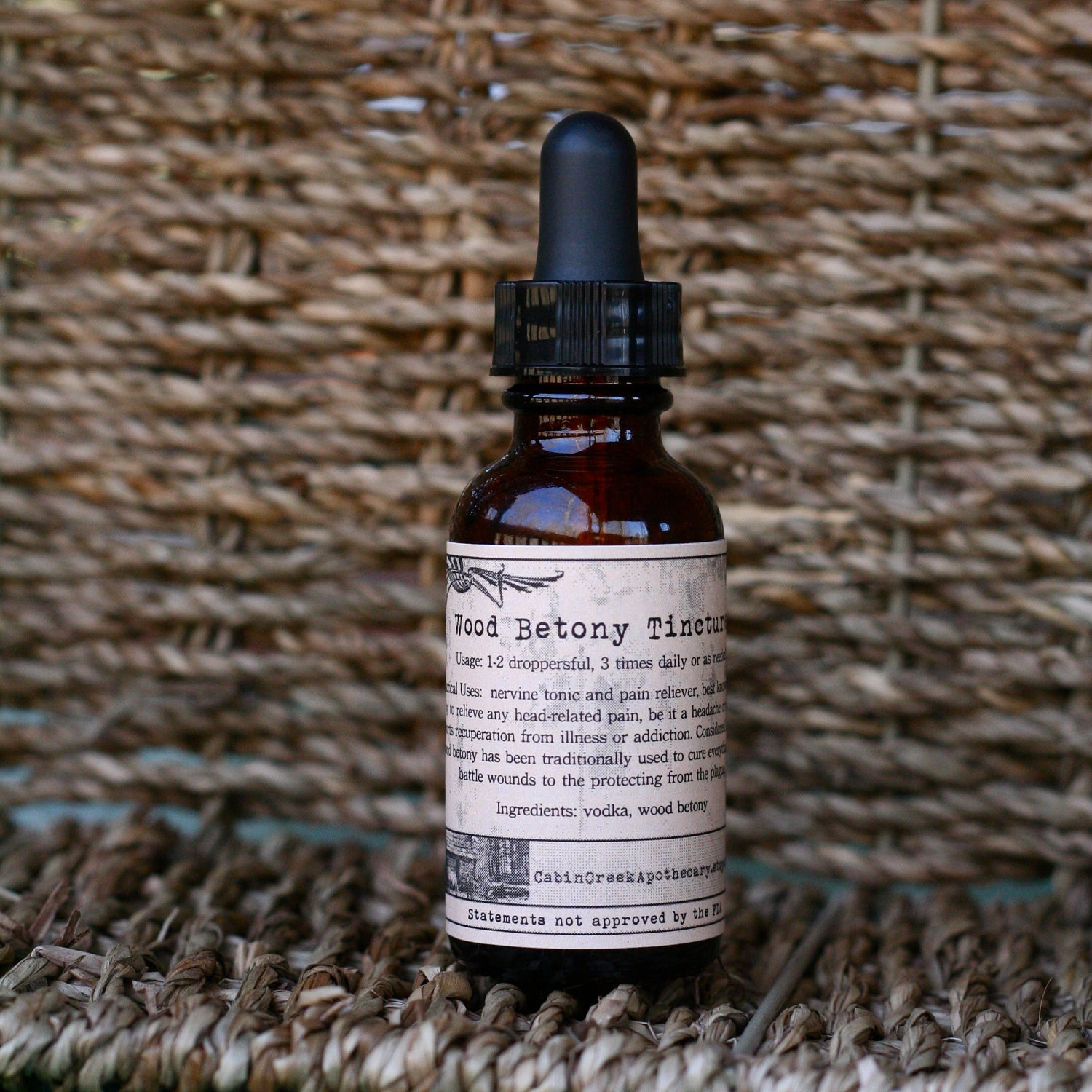 FREE SHIP Wood Betony (Stachys officinalis) Tincture 2 oz. Organic