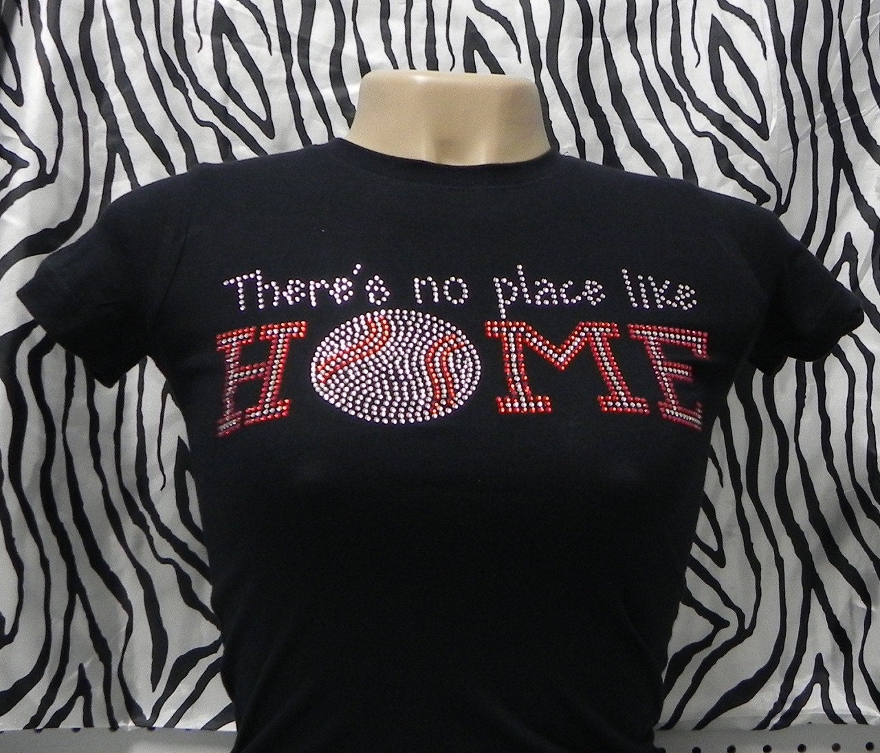 Baseball There's No Place Like Home Rhinestone T Shirt