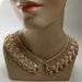 Vintage 1950s Beaded Collar Necklace Wedding Bridal Fashions Faux Pearls Glass Beads