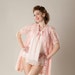 Vintage 1960s Pink Lace Robe Lingerie Bridal Trousseau Handmade Honeymoon