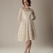 RESERVED Vintage 1950s Lace Wedding Dress Cream Sleeves Lorrie Deb Union Made Bridal Fashions