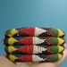 African Beaded Bangle (Larger) from Nigeria, 70-80 years old, Fulani Tribe- Leather and seed beads