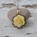 Vintage Style Bridal Necklace - Ivory Rose and Ivory Swarovski Pearl Necklace in Antique Brass Jewelry Gift for Her. Free Shipping.