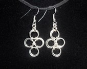 Silver Cross Chainmaille Earrings