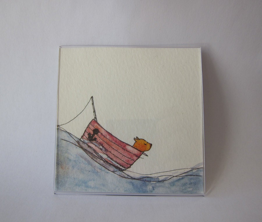 Dog boat framed print
