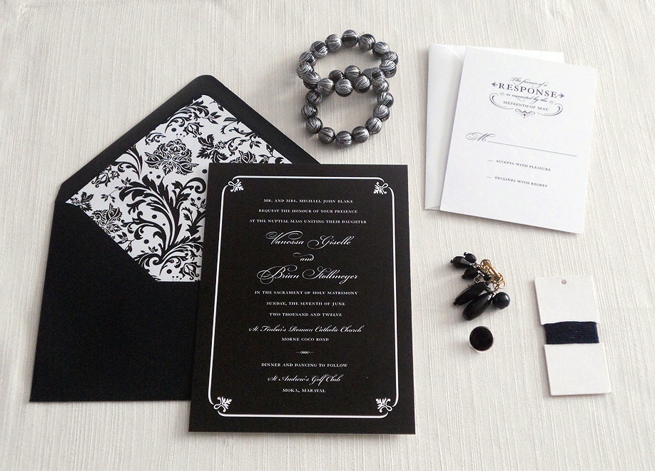 Formal Black and White Wedding Invitation (sample)