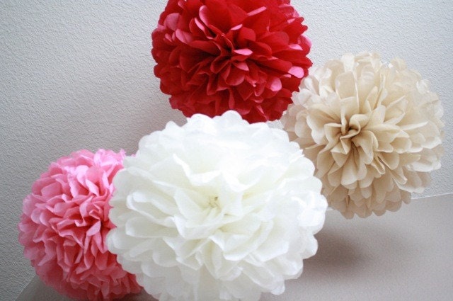50 Tissue Poms -Your Color Choice- Sale - Wedding Decoration - Birthday Decor - Shower - Baptism