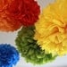 Pom Poms -Set of 12- Sesame Street, Lego, Primary Colors Party- birthday party tissue pom pom decorations