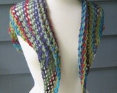 Ready to Ship.. Bonsai Triangle Shawl/Scarf/Wrap.. Multicolored