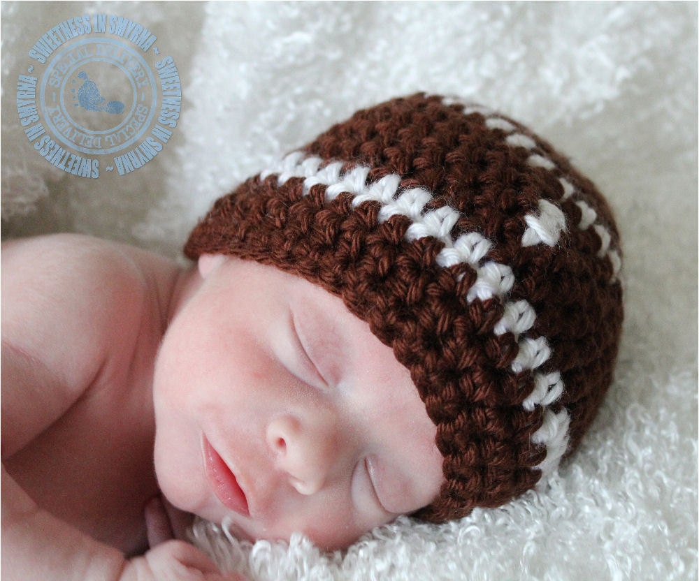 Baby Football Hat, Baby Boy Hat, Baby Football Beanie, Newborn, 0 to 3 months, READY TO SHIP