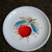 Westmoreland Beaded Edge Milk Glass Plate Red Apple