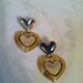 Vintage Givenchy Two Tone Heart Dangle Earrings