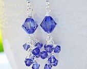 Purple Tanzanite Crystal Dangle Earrings
