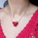 Valentine Necklace crochet red heart and arrow.Love necklace.