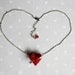 Valentine Necklace crochet red heart and arrow.Love necklace.