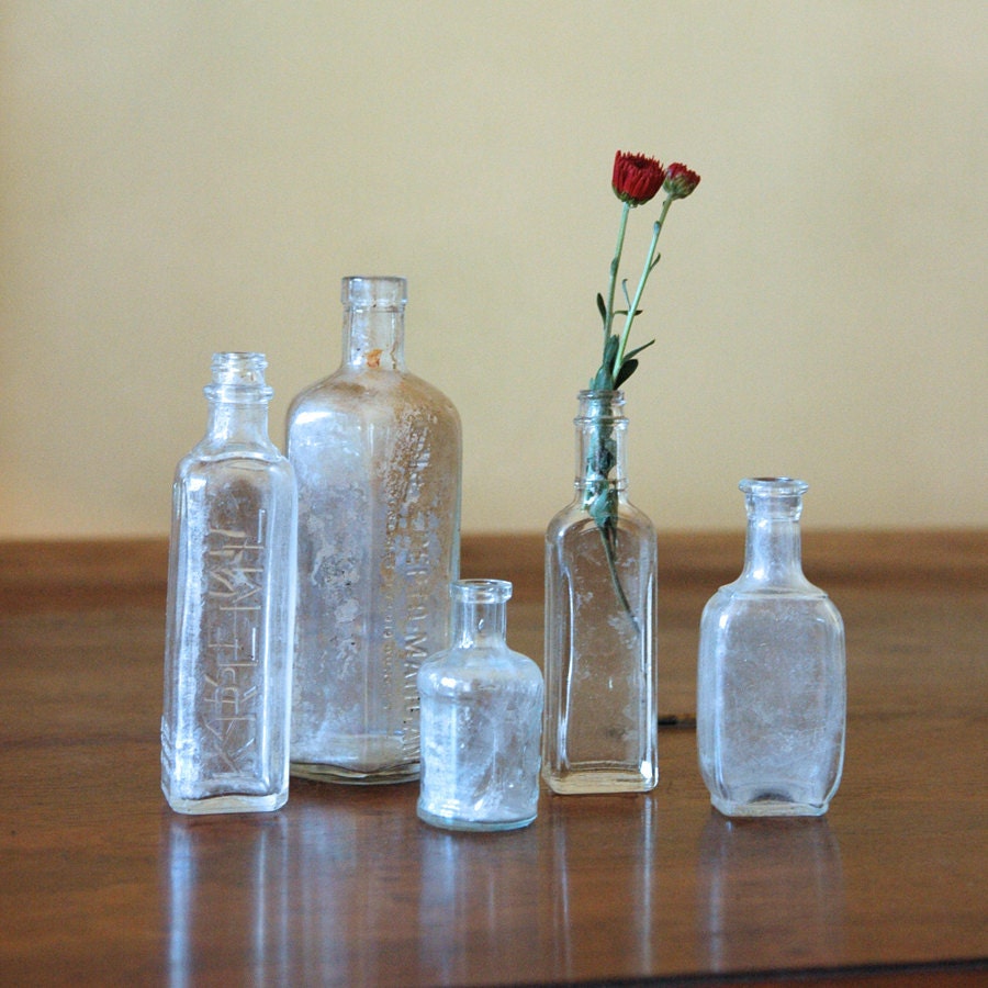 Antique Glass Bottle Collection // The Apothecary