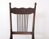 Antique Wood Chair // Caned Seat Chair