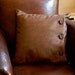 Leather Pillow / Vintage Button Pillow
