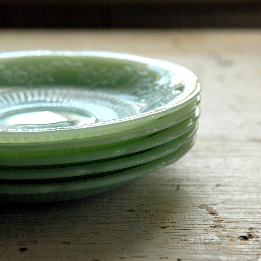 1940s Vintage Jadite Saucers // Alice