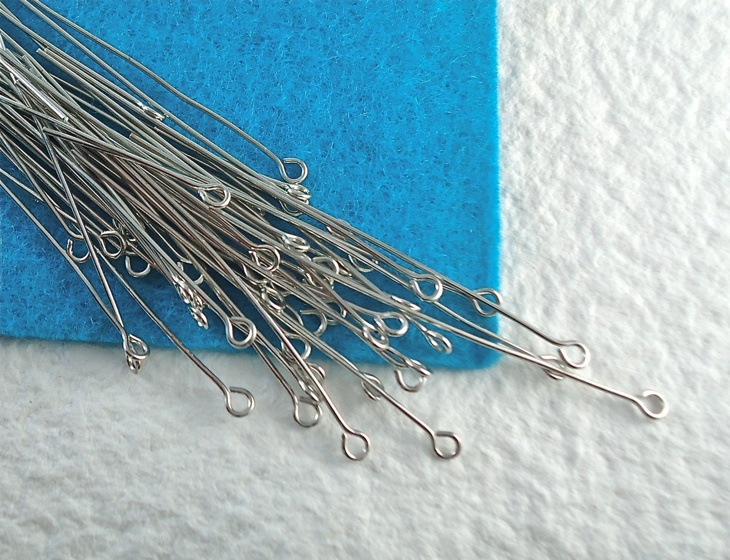 60 Eye Pins -2 inches Nickel silver plated 22G