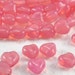 20 Glass Beads Heart Pink Czech Glass